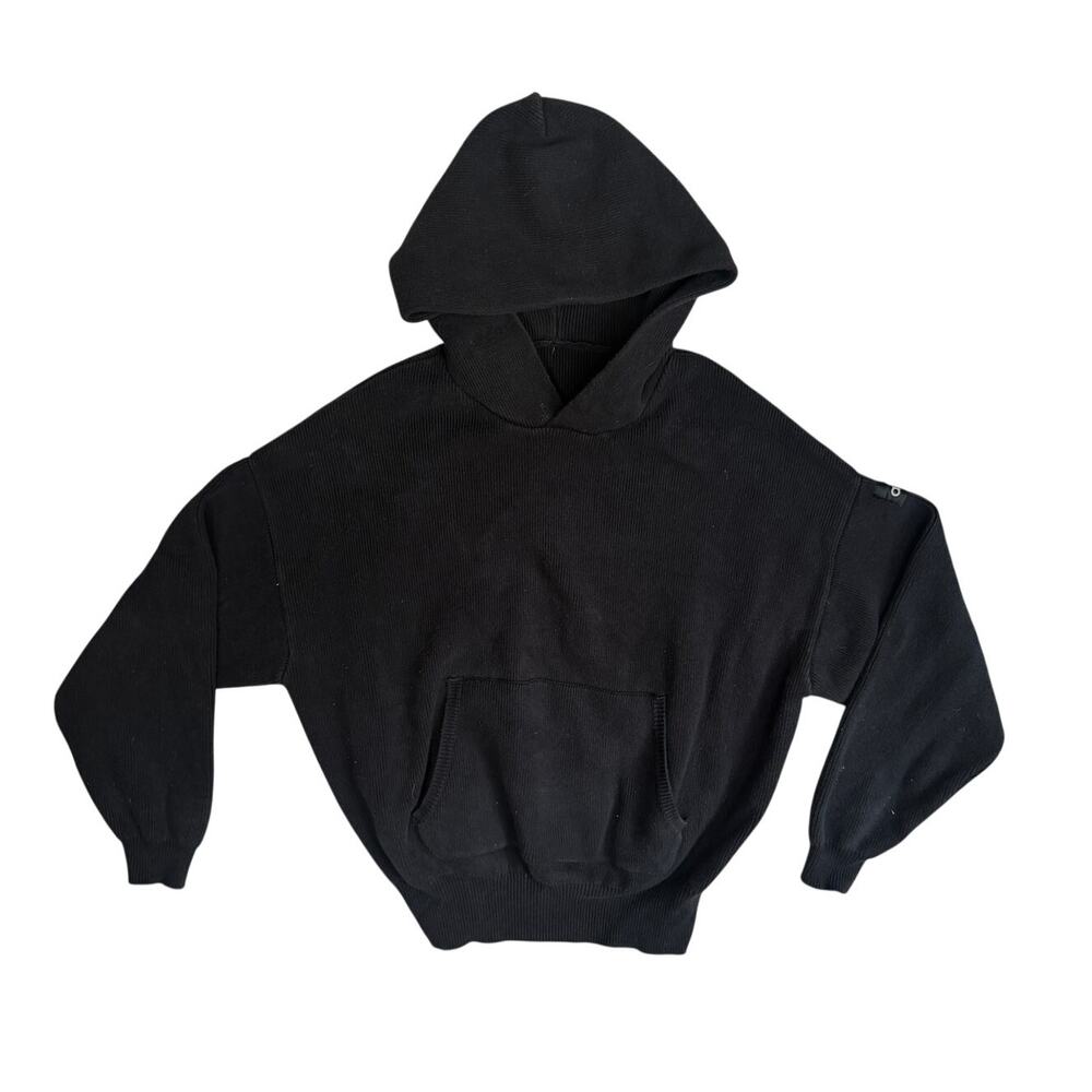 ALO Yoga Scholar Hooded Sweater Pullover Ribbed Long Sleeve Small Medium